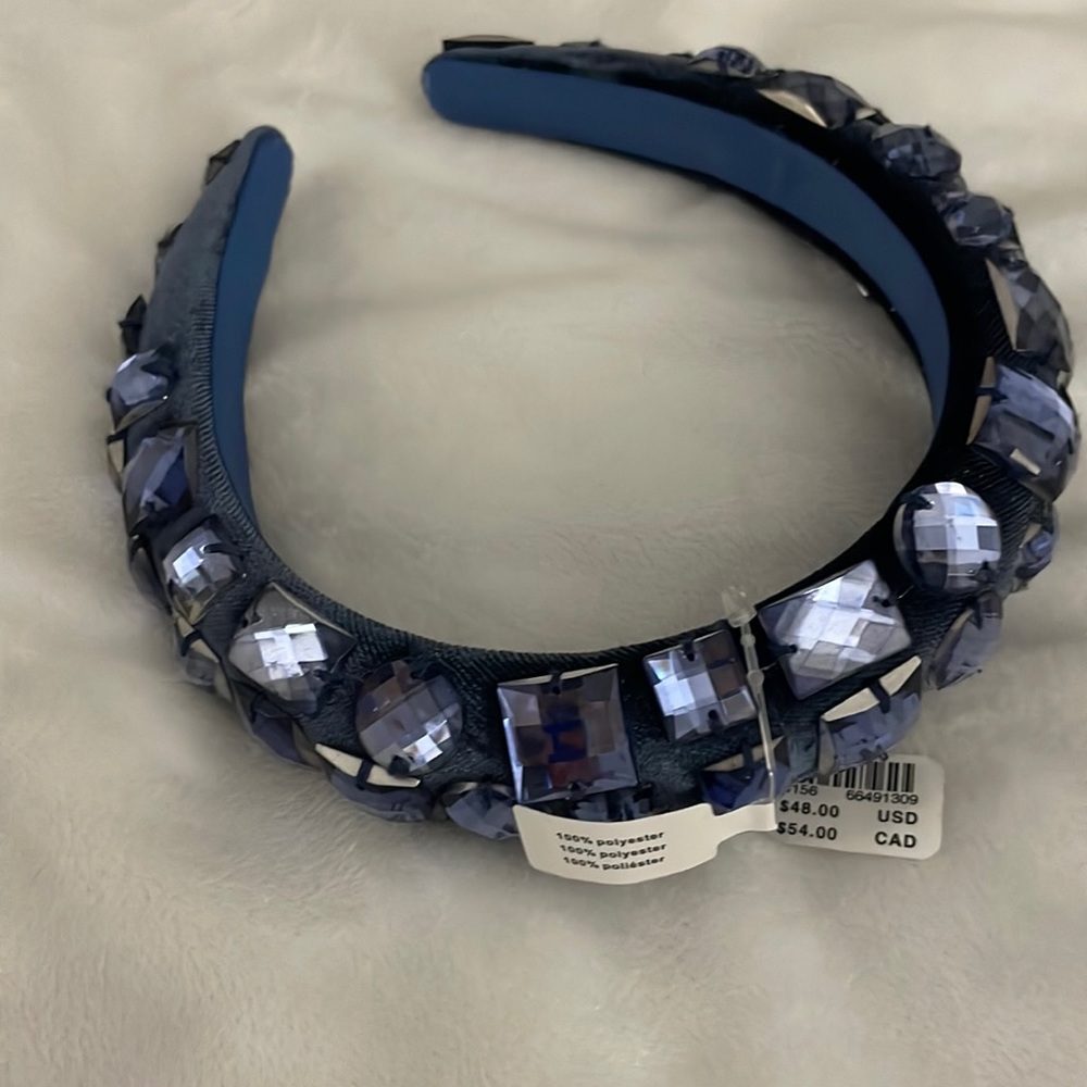 Anthropologie jewel gem rhinestone embellished headband! New! bLUe